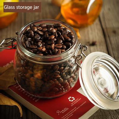 China Wholesale Freshness Preservation Borosilicate Glass Food Storage Container Coffee Bean Storage Sealed Jar for sale