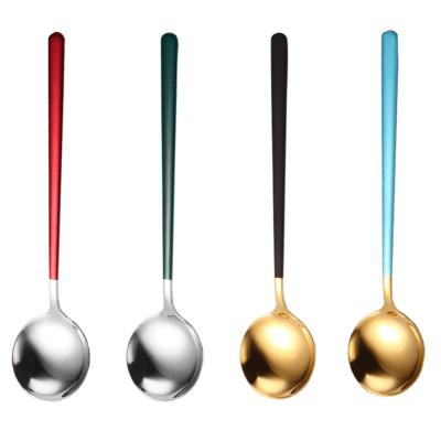 China Colored Stainless Steel Tea Spoon 304 Teaspoon Long Sustainable Stainless Steel for sale