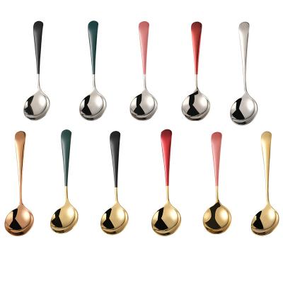 China 2020 Popular 304 Stainless Steel Small Teaspoon Teaspoon Long Handled Popular Metal Dessert Tea Spoon for sale