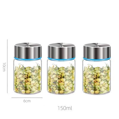 China High Borosilicate Kitchen Utensils 150ml Transparent Glass Candle Bottle Freshness Preservation Jar Candy Glass Jar for sale