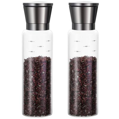 China Suitable freshness preservation wholesale price salt and pepper mill set spice grinder bottle, salt pepper grinder set for sale