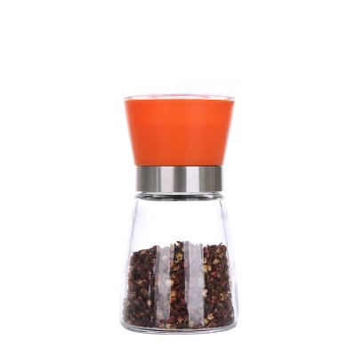 China Hot Selling Freshness Preservation 160ml Pepper Grinder Spice Manual Glass Grinder For Spice Grinding for sale