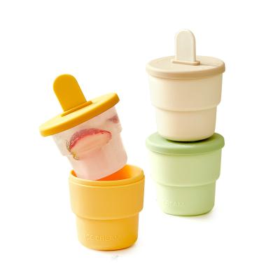 Chine 2 en 1 forme de tasse Silicone glace Popsicle moules Popsicle moules de bâton à vendre