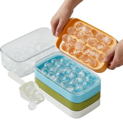 China OEM Durable Small Circle Ice Cube Tray With Lid Summer Kitchen Fridge Freeze Tools for sale