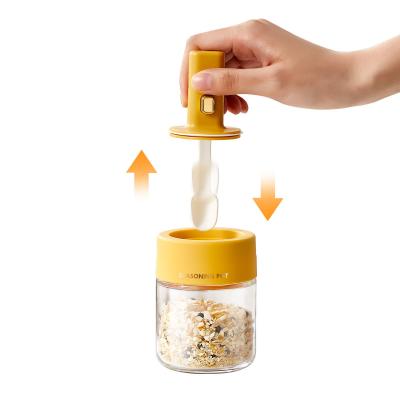 China Sturdy 250ml Kitchen Empty Spice Jars Glass Seasoning Bottle With Spoon for sale