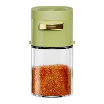 China Household Sealed Kitchen Spice Jar Quantitative Glass Seasoning Bottle for sale