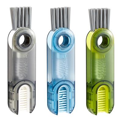 China 3 In 1 Bottle Cup Lid Brush Multipurpose Bottle Gap Cleaner Brush for sale