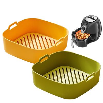 China 18.6*18.6*7CM Silicone Air Fryer Liners Vierkante Herbruikbare Air Fryer Silicone Basket Te koop