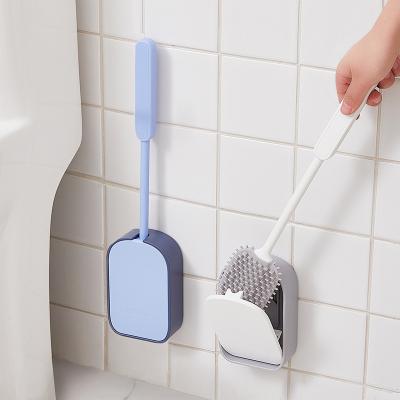 中国 Toilet Bowl Brush and Holder Durable and Flexible Bristles Wall Mounted Toilet Brush for Bathroom Cleaning 販売のため