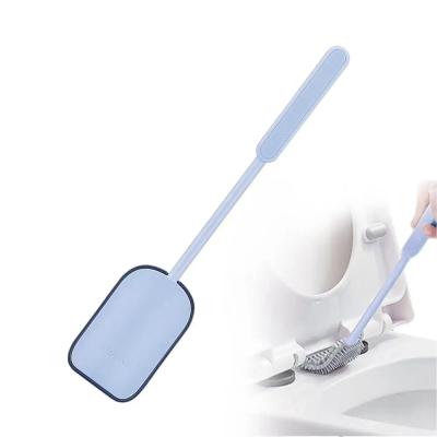 China 39.6cm Length Wall Mounted Silicone Toilet Brush And Holder Set 211g Lightweight for sale