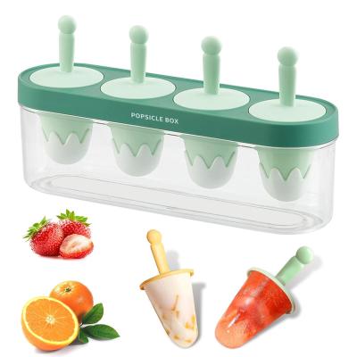 China Food Grade Homeuse DIY Ice Cream Popsicle Molds Silicone Ice Cream Mould for sale