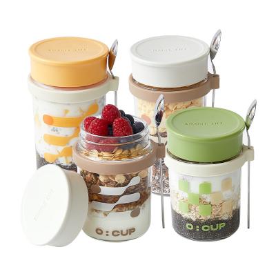 China 4 Pack Overnight Oats Containers With Lids And Spoons for sale