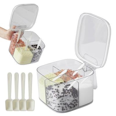 China Kitchen Storage Salt Container With Lid And Spoon for sale