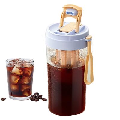 China 16oz / 480ml 2 In One Lid Options Cold Brew Coffee Maker With Mesh Filter for sale