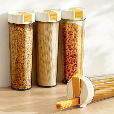 China 1000ML Large Kitchen Spaghetti Pasta Noodle Nuts Flour Cereals Storage Containers for sale