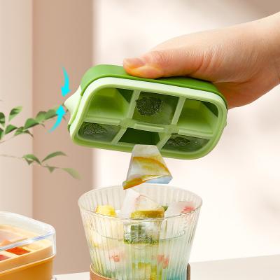 China 6-grid Mini Household Ice Silicone Tray for Freezer Ice Mold Ice Maker Ice Cube Tray with Lid Shovel for sale