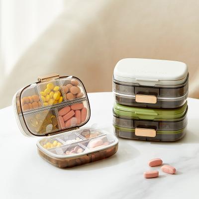 China Custom Portable Plastic Mini Pocket weekly Pill Organizer portable am pm Travel Daily 7 Day Weekly transparent Pill Storage Box for sale