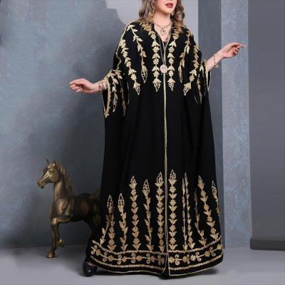 China Hot Selling Muslim Women Black Rhinestone Rhinestone Prayer Long Dress Muslim Women Long Dress Plus Size Robe Longue Femme Muslim for sale