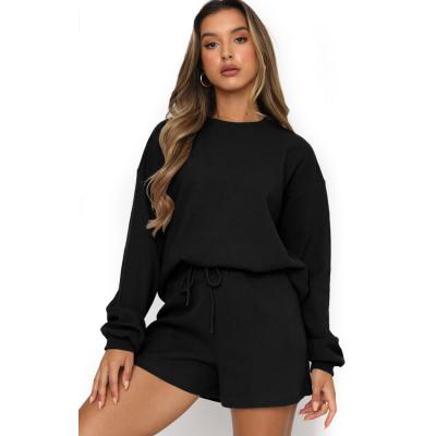 China Fashion Breathable High Quality Two Piece Outfits Short Pant Set Club Dress Clothing Women Long Sleeve Two Piece Set In Stock for sale