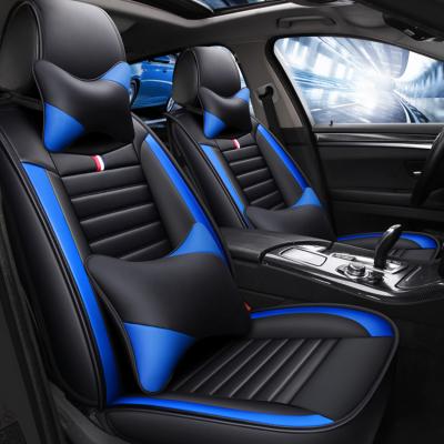 China Universal Full Set Durable Waterproof PVC PU Leather 5d Car Seat Cover Set With Car Cushion for sale