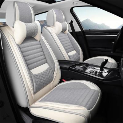 China The car leather canvas auto seat cover universal luxury waterproof durable full set car seat cover for sale