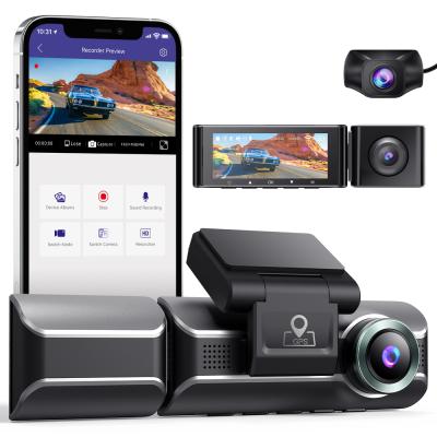 China Black Box 2021 NIGHT VISION Hd 3 Lens Adas Wifi Gps Front Inside Rear Camera 4k 1080p Dash Cam Car Car for sale