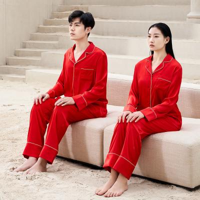 China Wholesale Breathable High Quality 22 Momme Long Sleeve Women's Silk Pajamas Set for sale