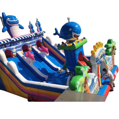 China PVC Children Jumping Castle Obstacle Playground Water Slide Bounce Bouncer Commercial Inflatable Combo House Bouncy for sale