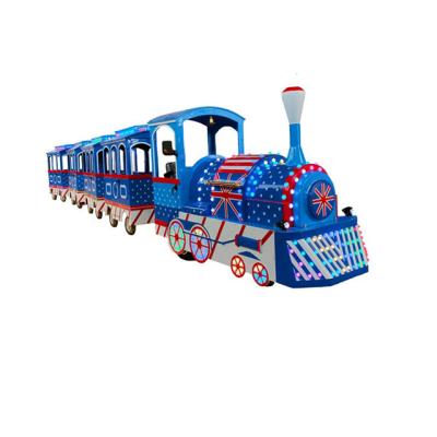 China Hot Selling Top Quality Amusement Park Equipment Kids Toy Outdoor Electric Amusement Train Guided Train Set for sale