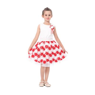 China Wholesale Dry Cleaning Girl Dress Kids New Design Princess Dress Fashion Festival Organza Dress With Net Cloth for sale