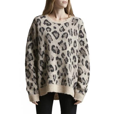 China Anti-wrinkle Factory Wholesale Price Leopard Fuzzy Winter Autumn Season Pullovers Hoodie Women Sweater for sale