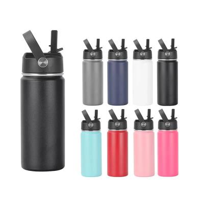 China 16oz Travel Food Grade Water Bottle PORTABLE Top Selling Stainless Steel Sports Eco-Friendly Outdoor Bottle With Straw And Handle for sale