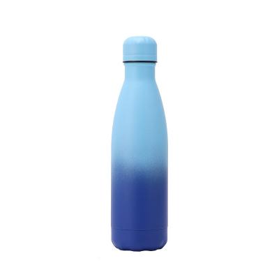 China PORTABLE Top Selling Custom Water Bottle Gradient Color Powder Coating 500ml For Outdoor Sports Stainless Steel Vacuum Insulated Bottle for sale