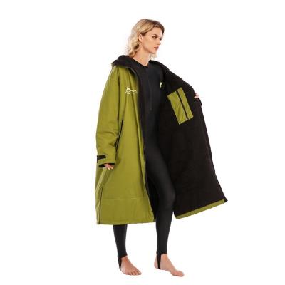 China Professional direct fleece winter factory size long robe hoodie warm changing waterproof poncho plus sherpa drying jacket for sale