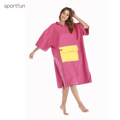 China China Wholesale QUICK DRY Plus Size Microfiber Women Beach Poncho Hooded Surf for sale