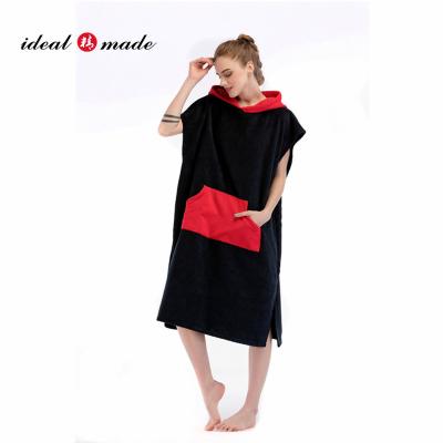 China QUICK DRY Hooded Poncho Towel Sleeveless Towel Poncho Changing Robe With Hood for sale