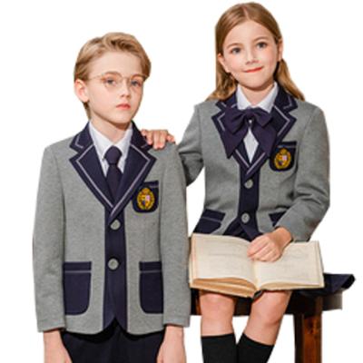 China Wholesale Gray School Suit Blazers Student Jacket Kid School Jackets School School Uniforms for sale