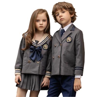 China School Uniform Design Gray Color Suit Series School Uniform For School Children And Girls Wholesale for sale