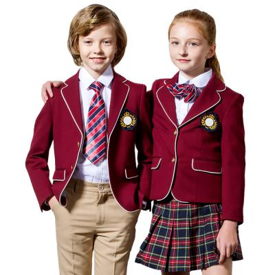 China Wholesale Red School Check Pattern School Uniform Skirt Cloth Plaid Pinafore Dress Designs SU-F-006 for sale