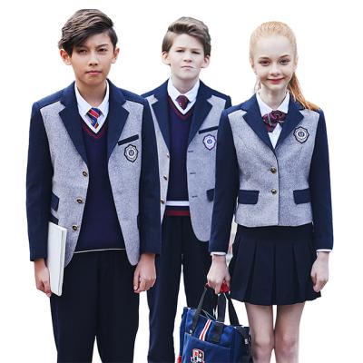 China School Custom Design Wholesale British Style Boys And Girls School Uniform Sets Pre School Kindergarten Primary School Blazer Uniforms for sale