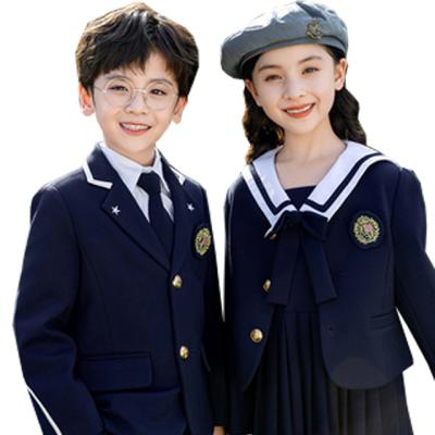 China New design school uniform sample models adult and blazer children for girls and boys school uniform for sale