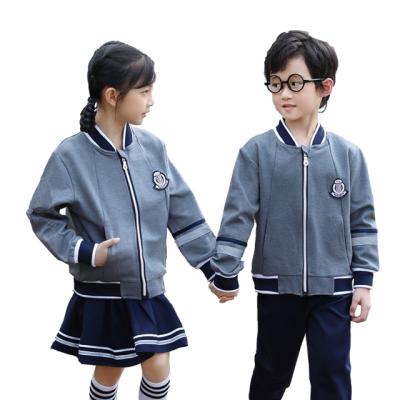 China School In Cute Running Boys Girls Short Skirt School Uniform Red And Gray Baseball Uniform SU-A-002 for sale