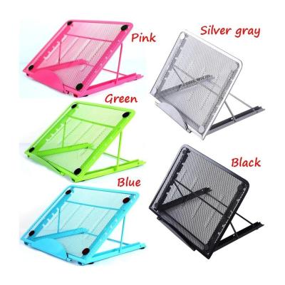 China Wholesale Adjustable 2 in 1 Ergonomic Steel Mesh Ventilated Height Adjustable Tablet Desktop Laptop Stand Foldable Manufacturer for sale