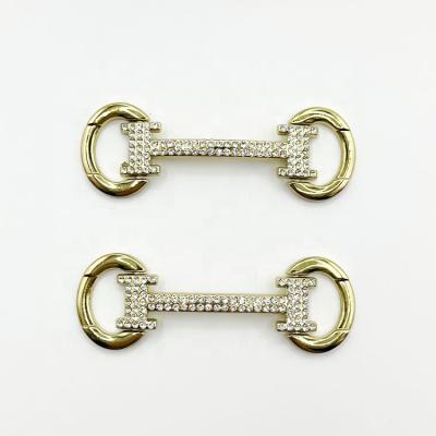 China Diamond Wholesale Shoe Parts And Accessories Gold Small Shoe Buckle Decoration With Diamond for sale