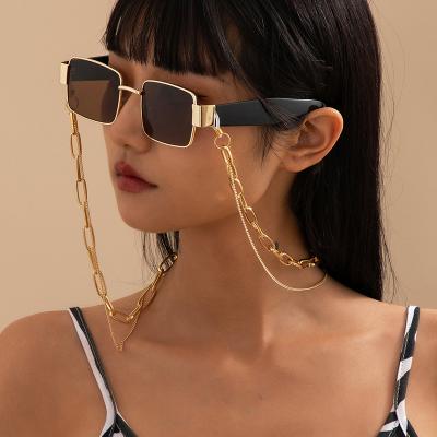 China Fashion Trendy Double-Layer Metal Glasses Chain Custom Eyeglass Key Chain Wholesal Ends Glass Metal Chain for sale