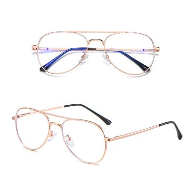 China Selling Light Anti-blue Light High Quality Unisex Light Silver Pilot Well Eye Optical Glass Frame for sale