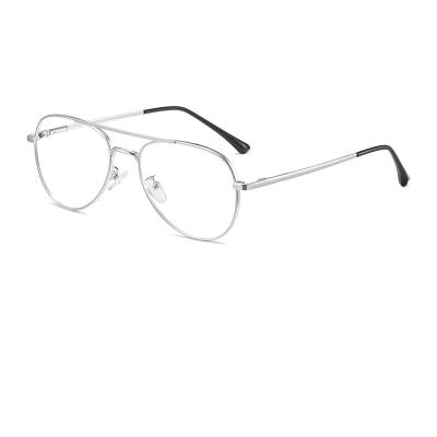 China Light Factory Sell Well Metal Anti-blue Lightweight Unisex Pilot Double Bridge Eye Optical Glass Frames for sale