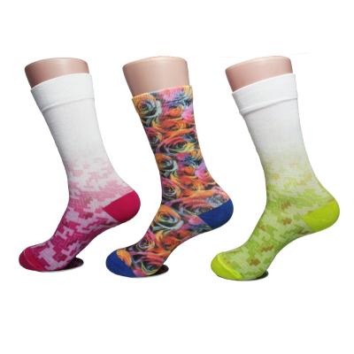 China QUICK DRY Digital Print Socks Crew Socks Seamless Digital Socks for sale