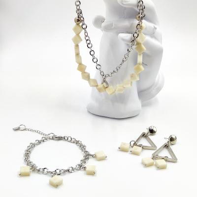 China Fashion High Quality Unique Design Jewelry Set Brass Natural Stone Jewelry Set for sale