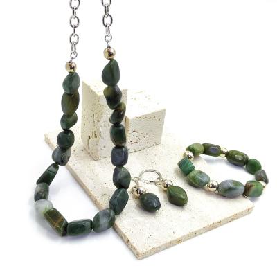 China Trendy Unique Brass Fashion Jewelry Natural Stone Set for sale